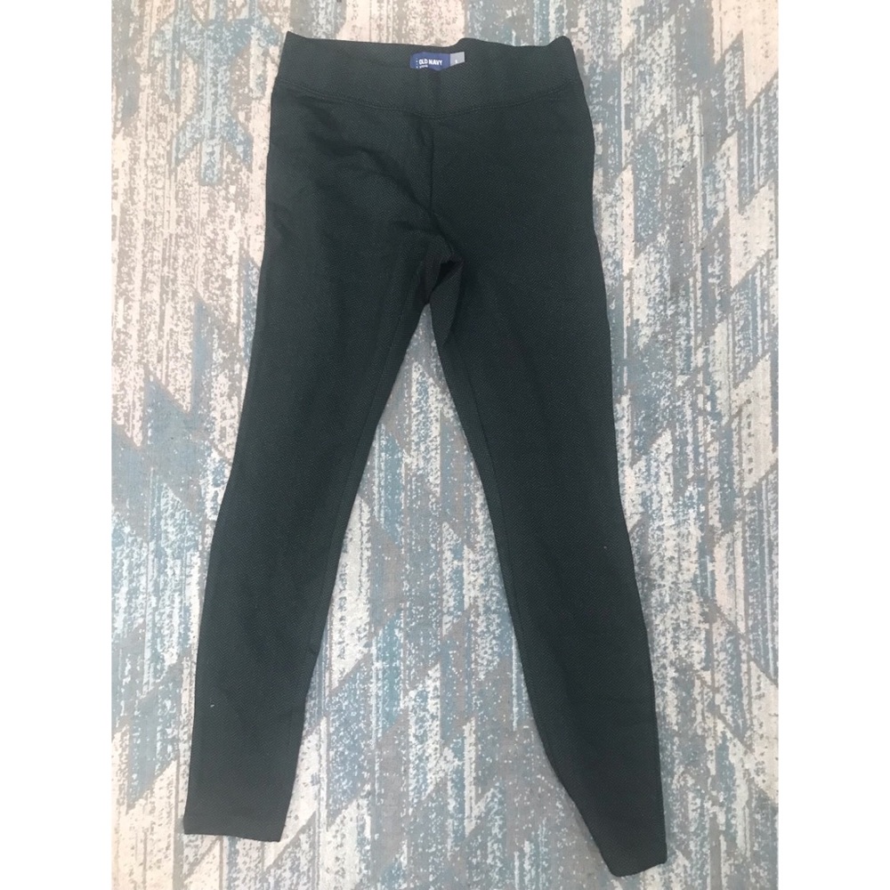 Green and black herringbone leggings